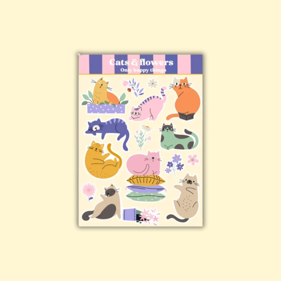 Tarra-arkki Cats & Flowers A6