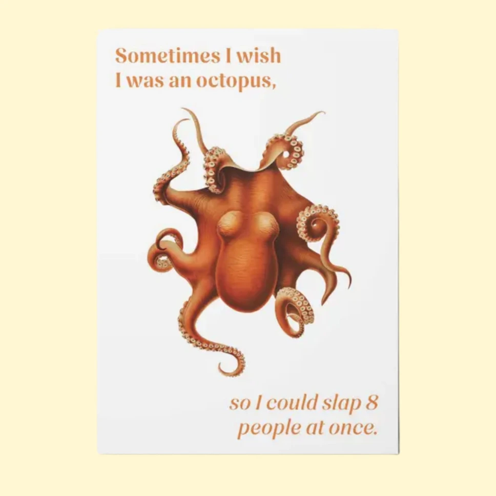 Postikortti I Wish I Was An Octopus