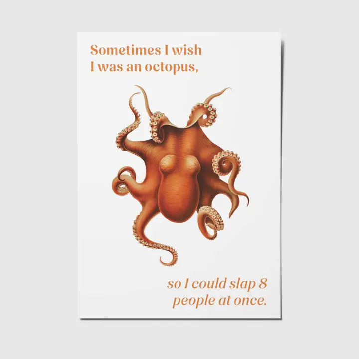 Postikortti I Wish I Was An Octopus