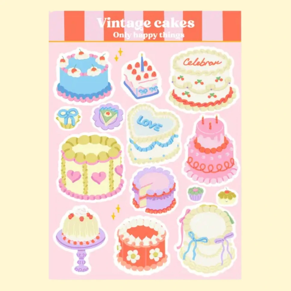 Tarra-arkki Vintage cakes A6
