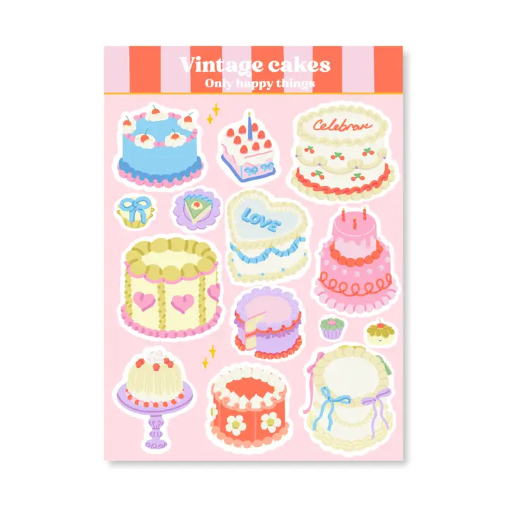 Tarra-arkki Vintage cakes A6