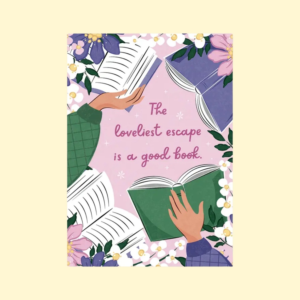 Postikortti The Loveliest Escape Is A Good Book