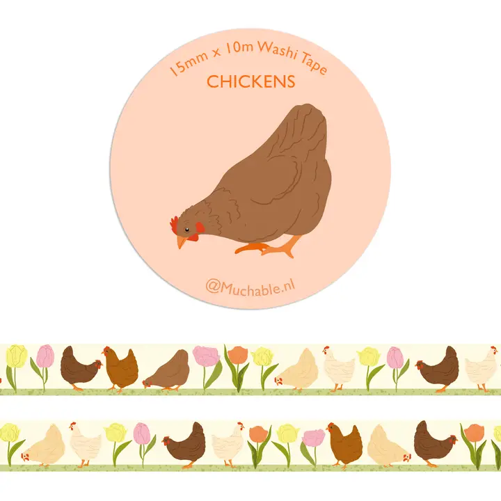 Washiteippi Chickens & Tulips