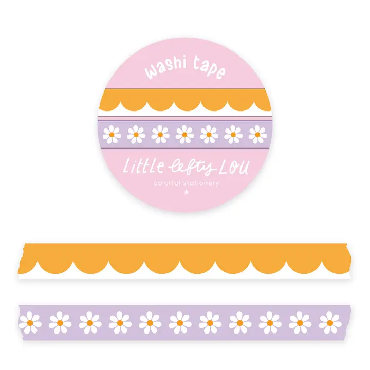 Washiteippi setti Slim Ochre Scalloped and Lilac Daisies