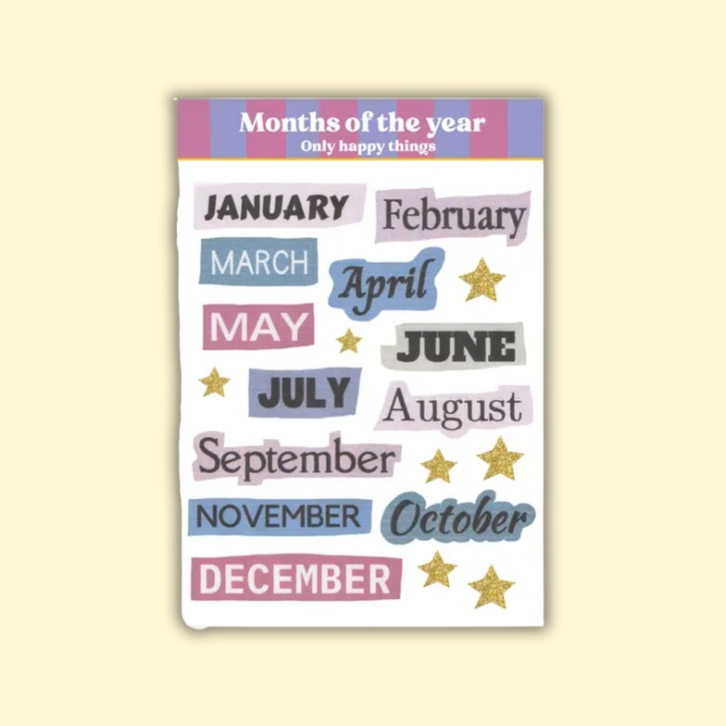 Sticker Sheet Months of the Year A6