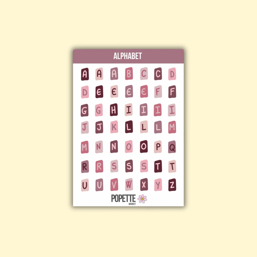 Tarra-arkki Kirjaimet Rose A5