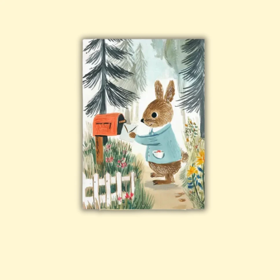 Postikortti Rabbit Mailbox