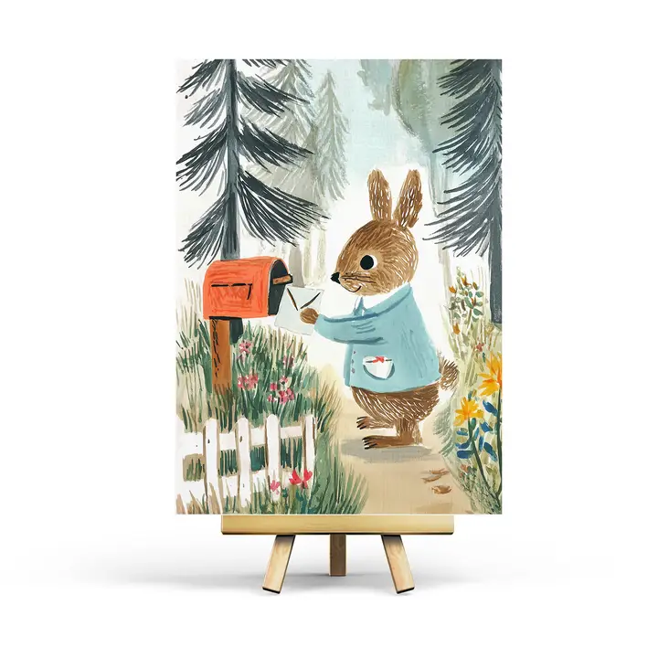 Postikortti Rabbit Mailbox